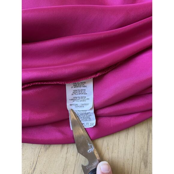 Y2K BEBE Womens Maxi Slip Dress XL Satin Burgundy Pink Whimsigoth Babydoll Prom - Picture 4 of 11